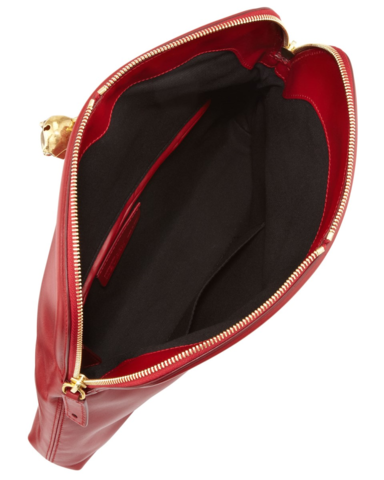 Læder clutch med lynlås